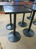 4 x Round Black Wooden Top High Bar Tables with Heavy Metal Bases, Size H113 x W70 x D71cm. - 4