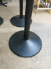 4 x Round Black Wooden Top High Bar Tables with Heavy Metal Bases, Size H113 x W70 x D71cm. - 8