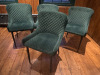 14 x Green Upholstered Padded Dining Chairs On Metal Frame & 1 x Grey Upholstered Padded Dining Chair, Size H82cm. - 2