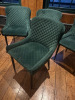 14 x Green Upholstered Padded Dining Chairs On Metal Frame & 1 x Grey Upholstered Padded Dining Chair, Size H82cm. - 3