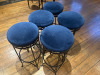 7 x Blue Upholstered Padded Stalls on Metal Frames, Size H78cm. - 3