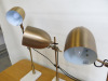 3 x Dar Lighting Table Lamps with Brass Effect Articulated Arms & Marble Effect Bases. - 5