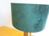 Dunelm Table Lamp with Brushed Brass Effect Base & Green Velvet Shade. - 2