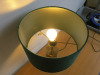 Dunelm Table Lamp with Brushed Brass Effect Base & Green Velvet Shade. - 3