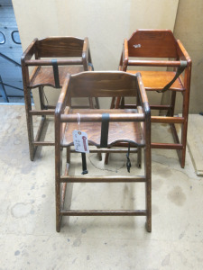 3 x Helo Childrens Wooden High Chair.