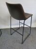 Set of Four Brown Faux Leather High Back Stalls on Metal Frame, Size H100cm. - 5