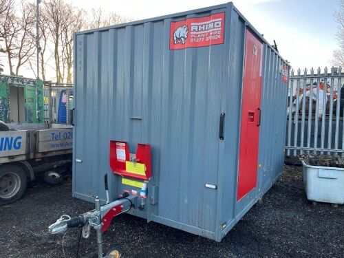 12ft x 7ft Mobile Single Axle with Ball Hitch Welfare Container with RedBox Power 230v Generator, Toilet, Kitchen and Seating Facilities. DOM 08/21.