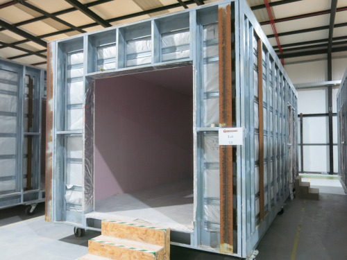 7.5m x 3.3m - Galvanised Steel Carcass, Part Finished Modular Building. Entrance Area with Hallway & Cupboard Leading to Open Plan Room (Kitchen/Diner). Overall Size H3m x 9.9m x 3.1m. NOTE: adaptable to suite other layouts as required. MOBILE FRAME NOT I
