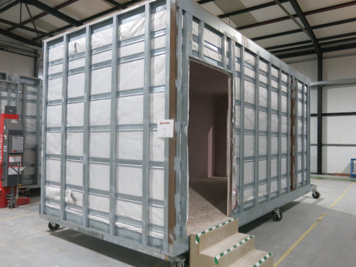 6m x 2.95m - Galvanised Steel Carcass, Part Finished Modular Building. Open Plan Room with 2 x Entranceways. Overall Size H3m x 6m x 3m. MOBILE FRAME NOT INCLUDED.