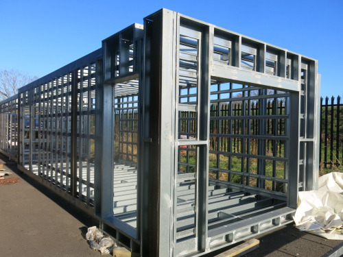 Galvanised Steel Modular Building Bare Carcass. Overall Size 9.5m x 3.6m.