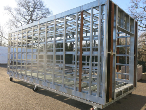 Galvanised Steel Modular Building Bare Carcass. Overalll Size 7.5m x 3.1m. NOTE: MOBILE FRAME NOT INCLUDED.