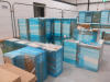 Large Quantity of Kitchen Cabinets, Doors, Fixtures & Fittings to Include: 53 x Assorted Cupboard Carcasses, 11 x Laminate Worktops (61.5 x 3m) & 69 x Luncas Door Panels & End Panels with Assorted Plinths, Fixtures & Fittings. Comes with 2 x Worktop Jigs. - 6
