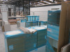 Large Quantity of Kitchen Cabinets, Doors, Fixtures & Fittings to Include: 53 x Assorted Cupboard Carcasses, 11 x Laminate Worktops (61.5 x 3m) & 69 x Luncas Door Panels & End Panels with Assorted Plinths, Fixtures & Fittings. Comes with 2 x Worktop Jigs. - 12