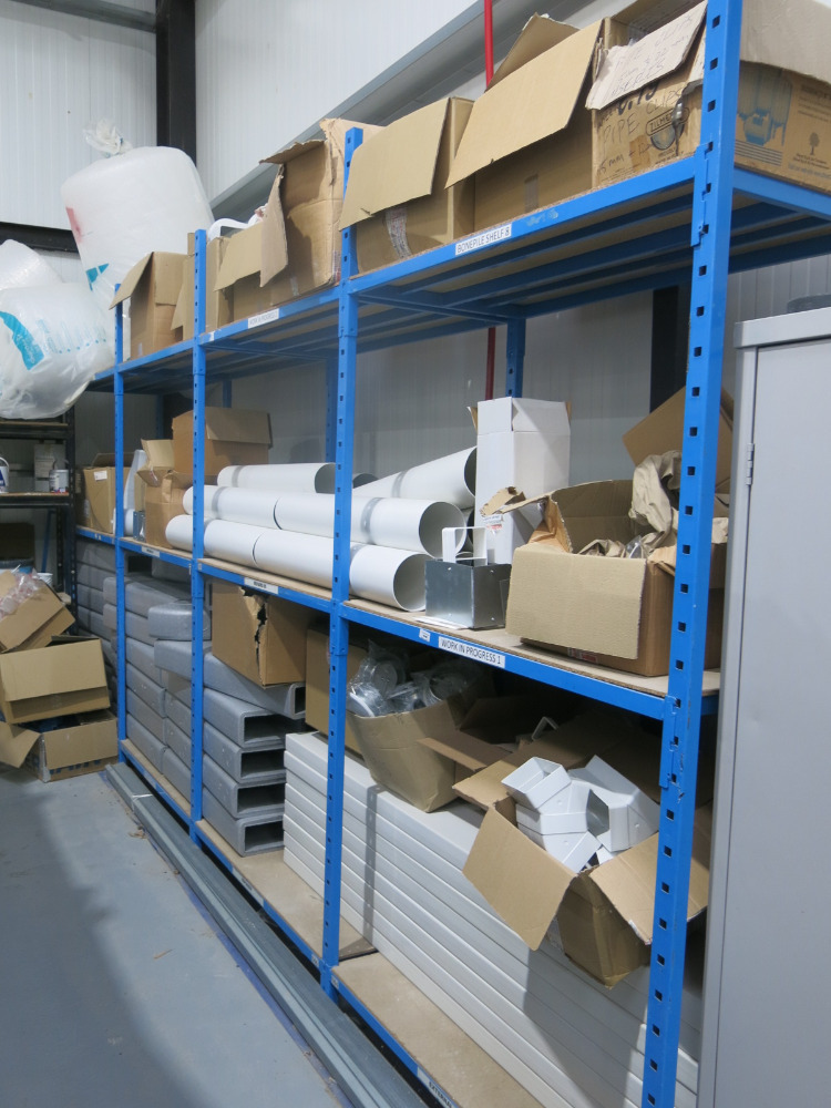 4 x Bays & Assorted Boxes of Ventilation Stock to Include: Pipework ...