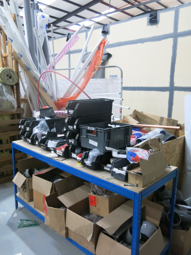 Rack & Area with Assorted Copper/Plastic Pipe & Fittings & Drainage to Include: Copper Pipe & Fittings, Plastic Pipe, Drainage Pipe & Fittings (As Viewed).