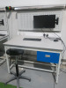 2 x QMP Illuminated Workshop Benches with 240v Sockets, Parts Rack, 2 x Stools, Benq Monitor, 2 Monitor Brackets, 2 Keyboards & Mouse. Size H167 x W120 x D80cm. - 2