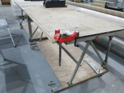 3 x Mobile Workshop Benches. Size H 86 x W150 x D100cm.