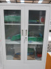 4 Door Metal Medical Cabinet with Glass Doors to Top & Keys. Size H185 x W90 x D40cm. - 2