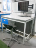 QMP Illuminated Workshop Bench with 240v Socket, Parts Rack, Stool, Lockable Draw with Key, Dell OptiPlex 5720 AIO Series i5 9th Gen PC, Model W20B on Bracket with Keyboard & Mouse. Size H167 x W120 x D80cm. - 4