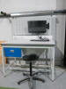 QMP Illuminated Workshop Bench with 240v Socket, Parts Rack, Stool, Lockable Draw with Key, Dell OptiPlex 5720 AIO Series i5 9th Gen PC, Model W20B on Bracket with Keyboard & Mouse. Size H167 x W120 x D80cm.