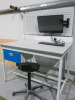 QMP Illuminated Workshop Bench with 240v Socket, Parts Rack, Stool, Lockable Draw with Key, Dell OptiPlex 5720 AIO Series i5 9th Gen PC, Model W20B on Bracket with Keyboard & Mouse. Size H167 x W120 x D80cm. - 2