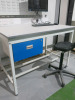 QMP Illuminated Workshop Bench with 240v Socket, Parts Rack, Stool, Lockable Draw with Key, Dell OptiPlex 5720 AIO Series i5 9th Gen PC, Model W20B on Bracket with Keyboard & Mouse. Size H167 x W120 x D80cm. - 5