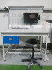 QMP Illuminated Workshop Bench with 240v Socket, Parts Rack, Stool, Lockable Draw with Key, Dell OptiPlex 5720 AIO Series i5 9th Gen PC, Model W20B on Bracket with Keyboard & Mouse. Size H167 x W120 x D80cm.