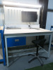 QMP Illuminated Workshop Bench with 240v Socket, Parts Rack, Stool, Lockable Draw with Key, Dell OptiPlex 5720 AIO Series i5 9th Gen PC, Model W20B on Bracket with Keyboard & Mouse. Size H167 x W120 x D80cm.