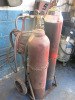 Set of Oxy-Acetylene Cutting Torches with Gauges & Hoses on Wheeled Trolly. - 3