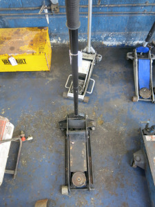 Vehicle Low Trolley Jack (Note Missing Front Wheel).