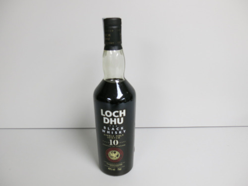 Bottle of Loch Dhu 'The Black Whiskey' Single Malt Scotch, Aged 10 Years, 70cl, From the Mannochmore Distillery.