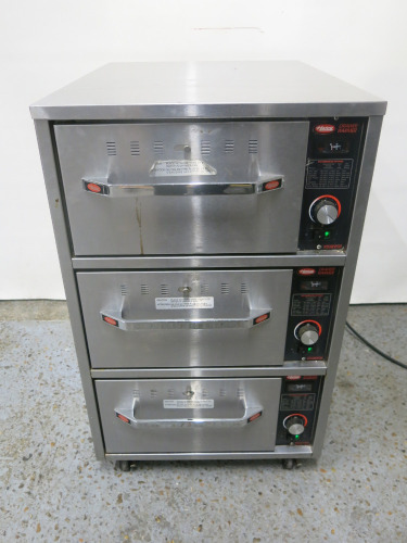 Hatco Freestanding 3 Drawer Warmer, Model HDW-3N, S/N 6156451941, On Castors. Size H86 x W53 x D69cm.