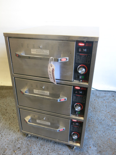 Hatco Freestanding 3 Drawer Warmer, Model HDW-3N, S/N 6156441941, On Castors. Size H86 x W53 x D69cm.