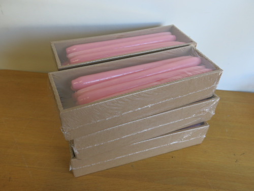 6 x Packs of 12 Pink Candles, Size 31cm.