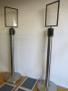 Pair of Metal Barrier Pavement Stands with 4 x A4 Clip Shut Frames. - 3