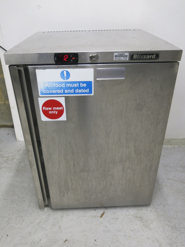 Blizzard Stainless Steel Undercounter Fridge, Model BZ-UCR140, Size H82 x W60 x D60cm.