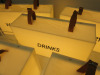 5 x Light Boxes with Assorted Cut Vinyl Lettering & Leather Straps. Size H26 x W50 x D15cm. - 3