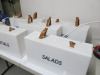 5 x Light Boxes with Assorted Cut Vinyl Lettering & Leather Straps. Size H26 x W50 x D15cm. - 7