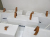 5 x Light Boxes with Assorted Cut Vinyl Lettering & Leather Straps. Size H26 x W50 x D15cm. - 8
