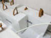 5 x Light Boxes with Assorted Cut Vinyl Lettering & Leather Straps. Size H26 x W50 x D15cm. - 9