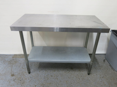 Stainless Steel Prep Table with Shelf Under, Size H90 x W120 x D60cm