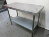 Stainless Steel Prep Table with Shelf Under, Size H90 x W120 x D60cm - 2