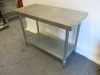 Vogue Stainless Steel Prep Table with Shelf Under, Size H90 x W120 x D60cm - 2