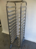 Stainless Steel 12 Tray Catering Trolley, Size H168 x W43 x D57cm. - 2