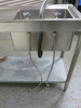 Stainless Steel Single Bowl Sink with Taps & Shelf Under, Size H90 x W120 x 60cm. - 6