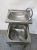 Stainless Steel Janitorial Sink & Basin Unit, Size H90 x W50 x D60cm. NOTE: requires leg. - 3