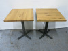 10 x Wooden Oak Finish Top Dining Table on Black Metal Frame, Size H75 x W60 x D60cm. - 2