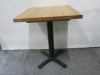 10 x Wooden Oak Finish Top Dining Table on Black Metal Frame, Size H75 x W60 x D60cm. - 3