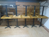 15 x Wooden Oak Finish Top Dining Table on Black Metal Frame, Size H75 x W60 x D60cm. - 7