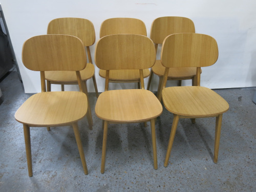 19 x Wooden Oak Finish Frame Dining Chair in Natural Finish, Size H83cm.
